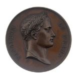 France, Inauguration of the Arc de Triomphe 1836, bronze medal by Montagny, Napoleon's laureate bust