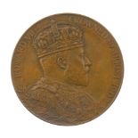 Edward VII, Coronation 1902, official medal in bronze by de Saulles, Edward VII bust right, rev.