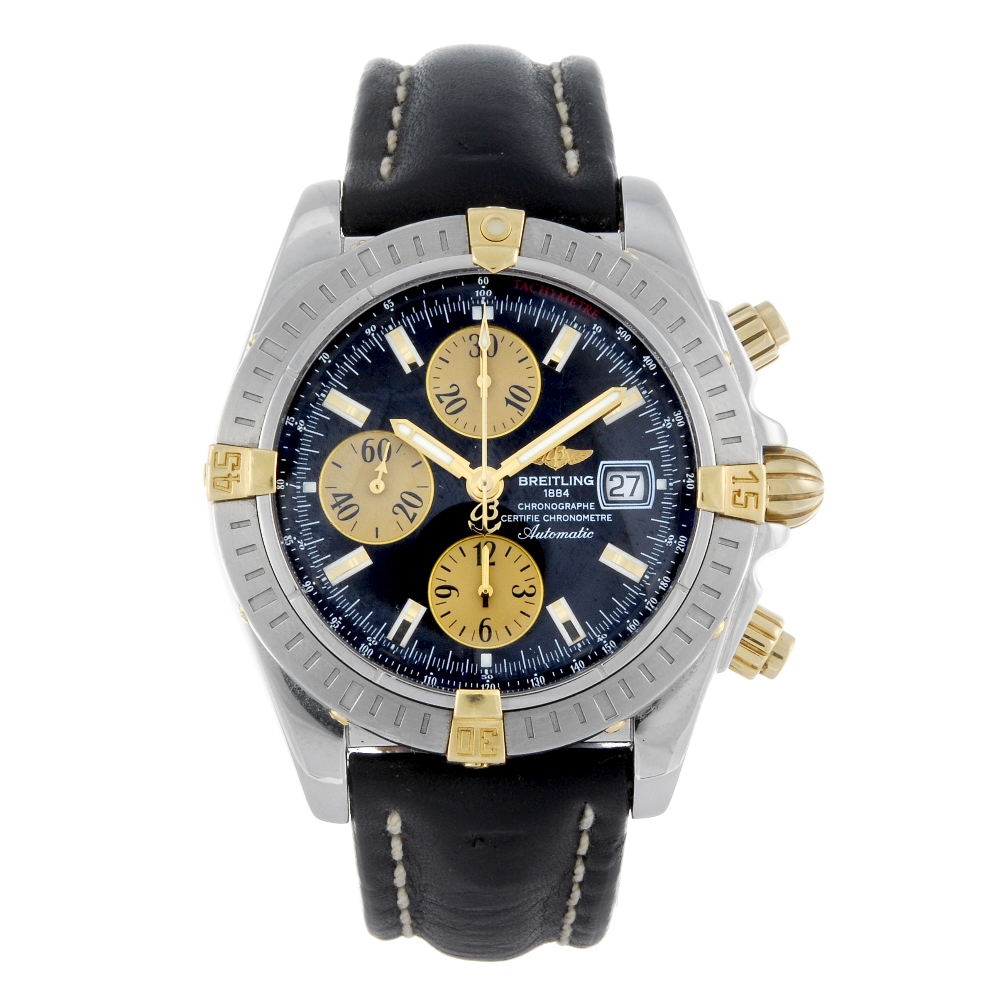 BREITLING - a gentleman's Chronomat Evolution chronograph wrist watch. Stainless steel case with