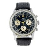 BREITLING - a gentleman's Navitimer 806 chronograph wrist watch. Stainless steel case with slide