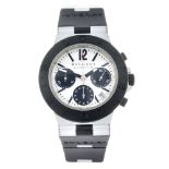 BULGARI - a gentleman's Diagono Aluminium chronograph wrist watch. Aluminium case with rubber bezel.