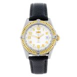 BREITLING - a lady's Windrider Wings wrist watch. Stainless steel case with yellow metal