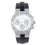 BULGARI - a gentleman's chronograph wrist watch. Stainless steel case. Reference CH 35 S, serial D