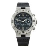 BULGARI - a gentleman's Scuba chronograph wrist watch. Stainless steel case with calibrated bezel,