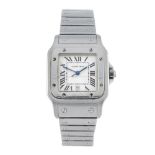 CARTIER - a Santos bracelet watch. Stainless steel case. Reference 1564, serial 961830CD. Signed