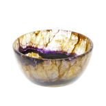 A Blue John bowl. Winnats One Vein Of flat-bottomed circular form with a ring of violet veining to