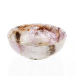 A Blue John shallow bowl or dish Of circular form with lilac and pale pink colouration, 94mm