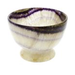 A Blue John bowl. Millers VeinPossibly Harold Harrison Collection Of hemispherical form on