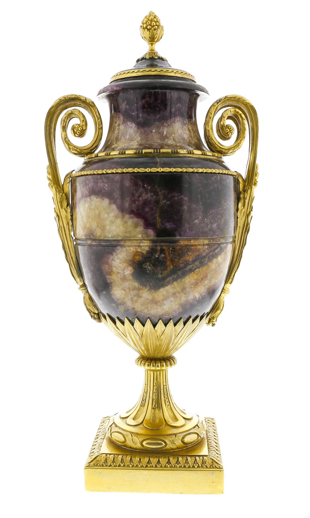 A magnificent ormolu-mounted Blue John urn Late 18th century, attributed to the Boulton workshop,