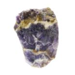 Two chevron amethyst samples The first of irregular boulder form, the two polished faces with good