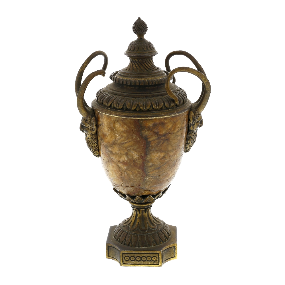 An ormolu-mounted Hatterel cassolet or urn and cover Early 19th century The cover with spirally-