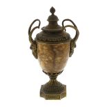 An ormolu-mounted Hatterel cassolet or urn and cover Early 19th century The cover with spirally-