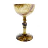 A large 19th century Blue John pedestal bowl Winnats One Vein. The hemispherical body with a