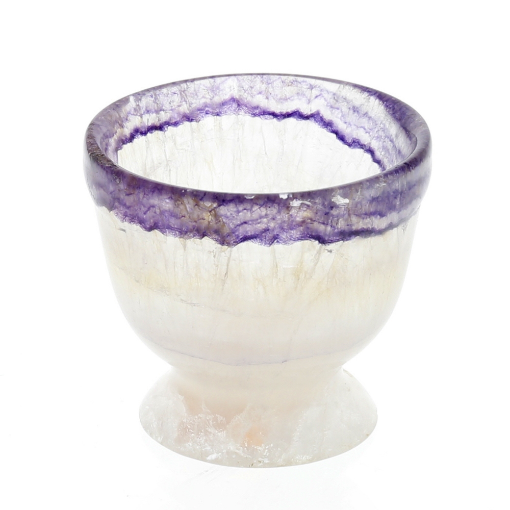 A Blue John egg cup. Millers Vein The tapering circular body with good parallel rim banding over '