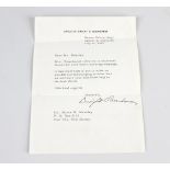 A signed letter from the office of Dwight D. Eisenhower, dated July 23rd 1952, addressed to Mr.