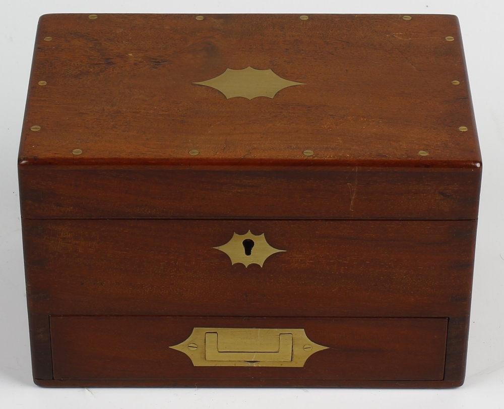 A 19th century mahogany-cased apothecary box The hinged rectangular cover with brass cartouche and - Image 2 of 2