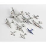 A box containing a good mixed selection of assorted Dinky die cast model aero planes, to include