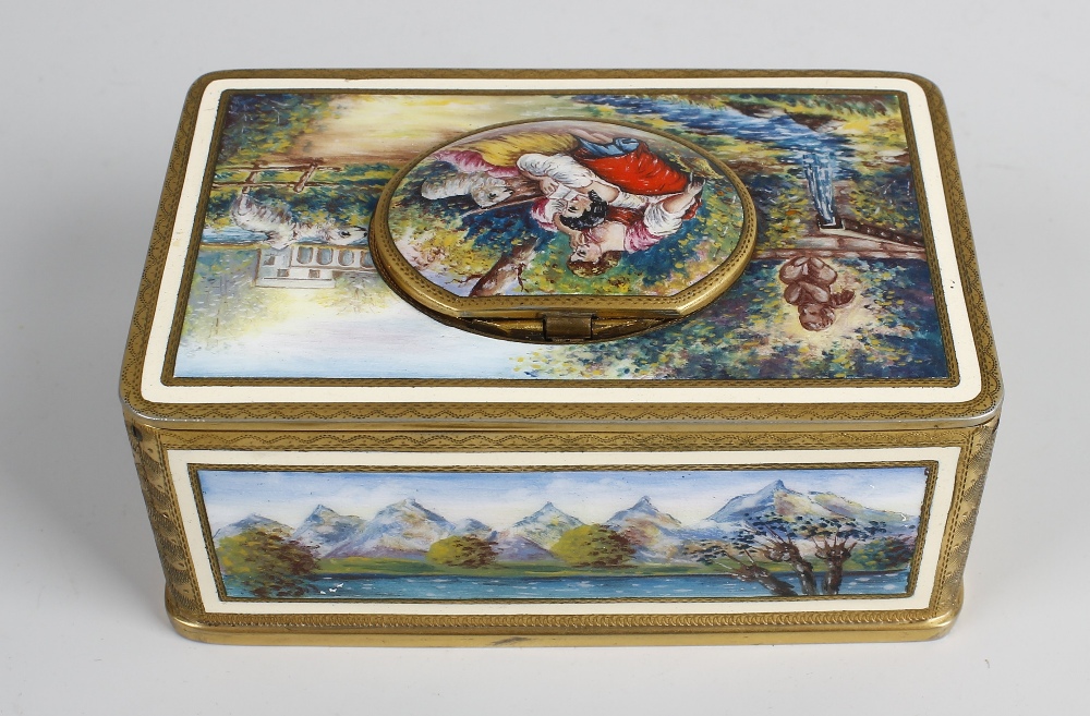 A fine twentieth century Karl Griesbaum enamelled singing bird box musical automata. The enamelled - Image 4 of 6