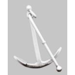 A large cast metal, white painted naval drag anchor. This item is to be viewed on site at the