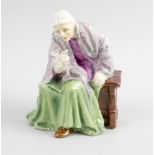 A rare Royal Worcester group, 'Mother Machree' 2924. Modelled as an elderly female wearing patterned