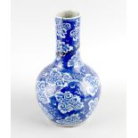 A large Chinese porcelain blue and white bottle vase. Qing Dynasty, probably early 19th century.