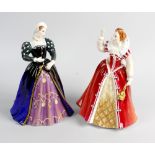Two Royal Doulton Queens of the Realm figures. 'Queen Elizabeth I' HN3099, numbered 3559 beneath,