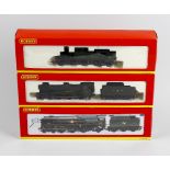 Four Hornby 00 gauge electric model railway locomotives and tenders. Comprising R303 'King George