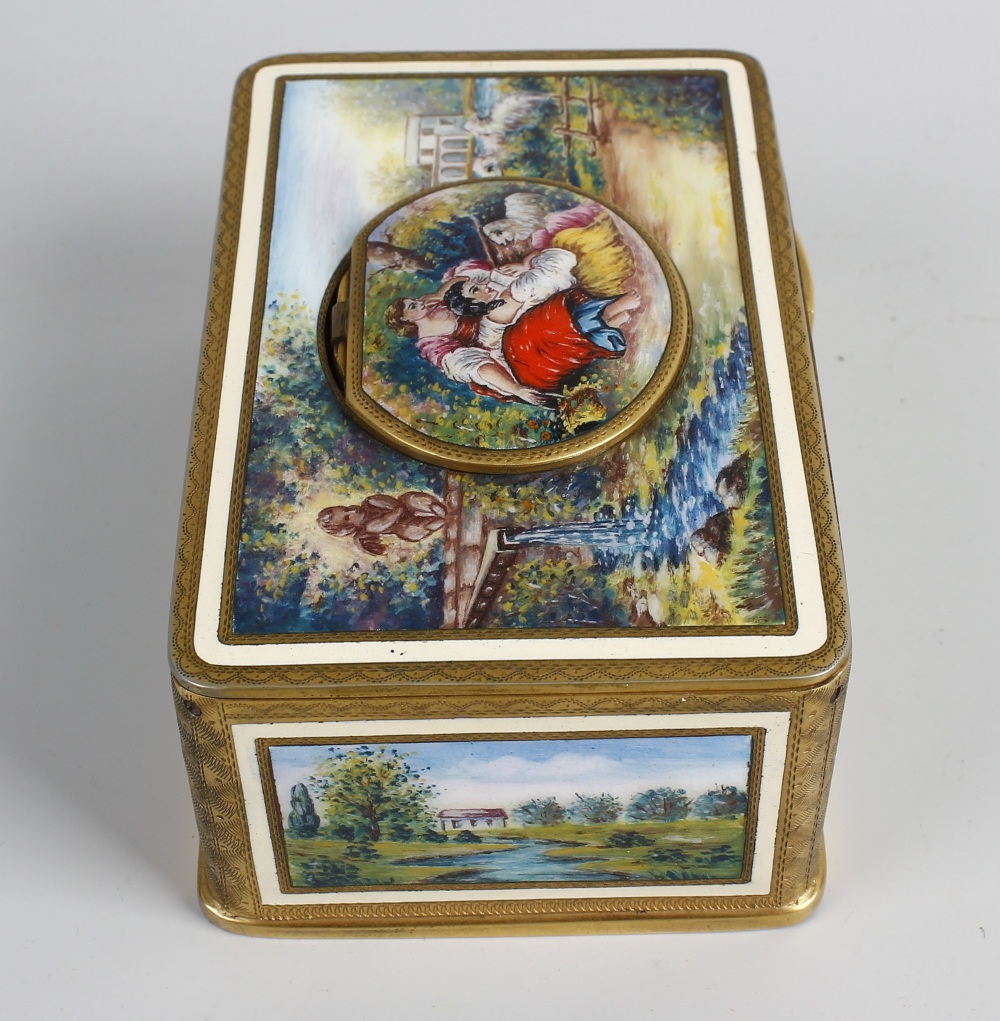 A fine twentieth century Karl Griesbaum enamelled singing bird box musical automata. The enamelled - Image 5 of 6