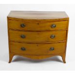 A mixed selection of furniture. To include a 19th century bow fronted chest of drawers, a circular