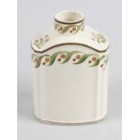 A small Wedgwood Etrurua tea caddy. Of break-arch form and having chamfered edges, decorated with