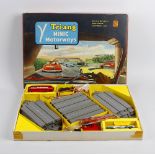 A Triang Minic motorways model race set in original box containing 'Routemaster' bus and Bedford