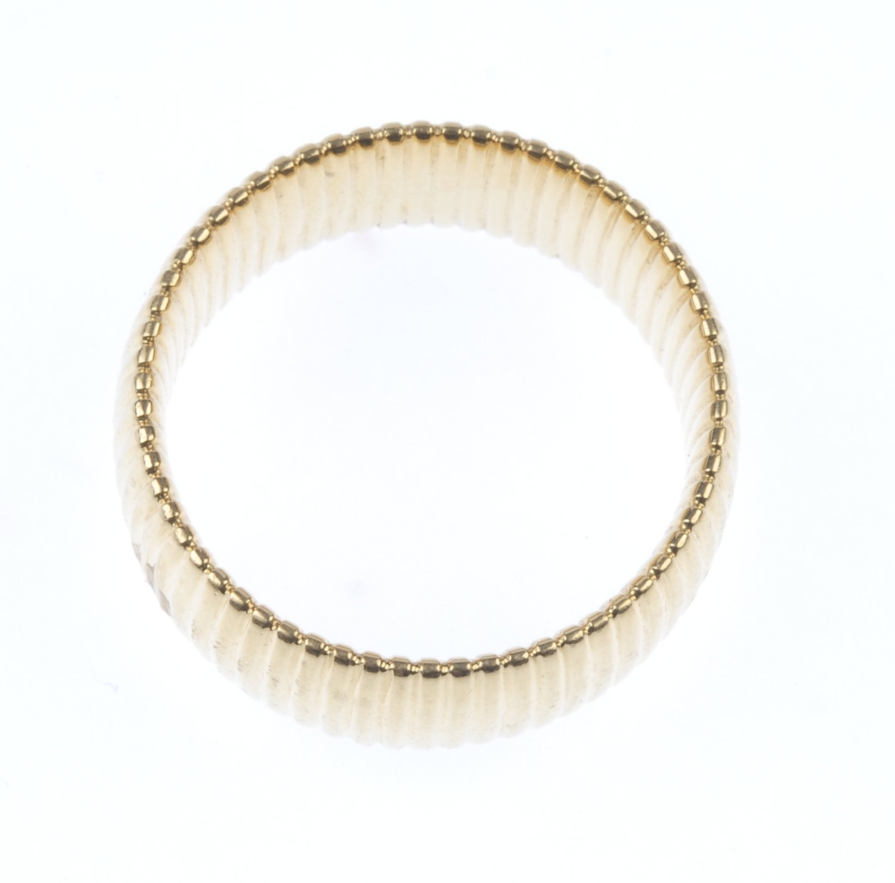 ANDREW GEOGHEGAN - an 18ct gold ring. Designed as a series of ridges, to the wide band. Maker's - Image 2 of 3