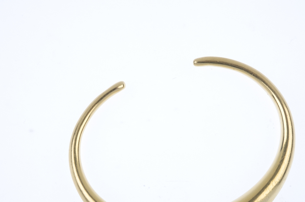 A cuff. Designed as a tapered and curved bar. Maker's marks for Michael Good. Inner diameter 5.4cms. - Image 3 of 3