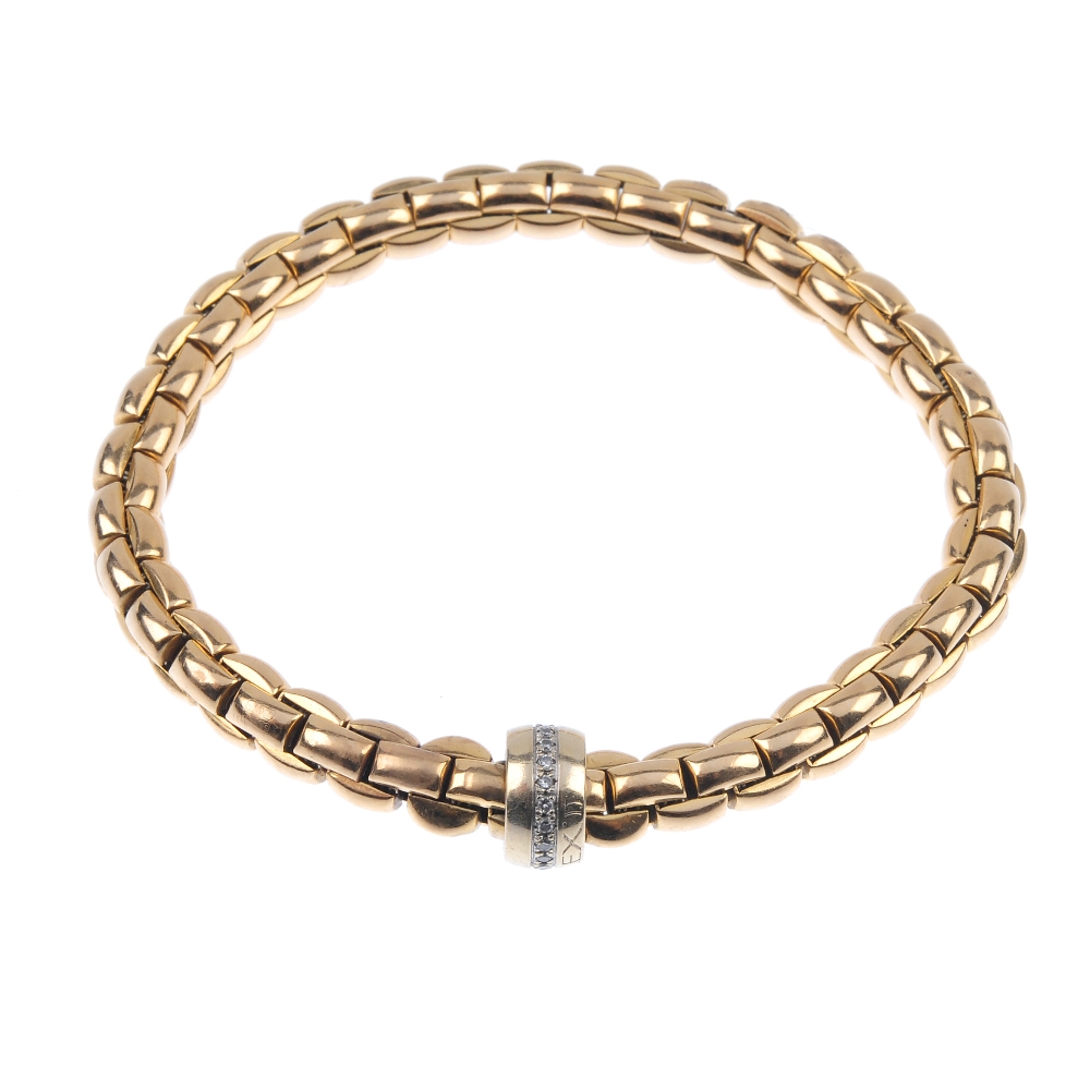 FOPE - a 'Flex'it Olly' diamond bracelet. The expanding links, with central brilliant-cut diamond