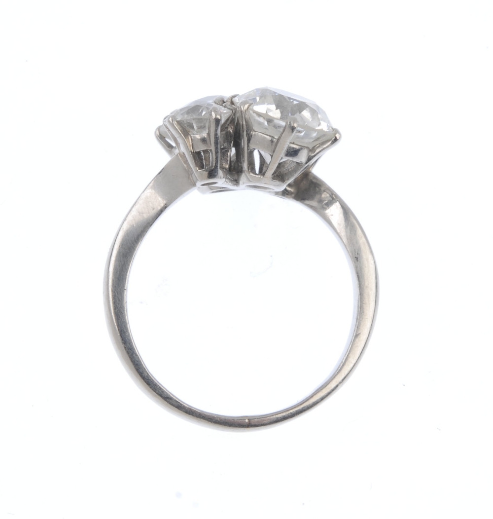 A diamond four-stone dress ring. The principal old-cut diamonds, weighing 2.31cts and 1.91cts - Image 3 of 5