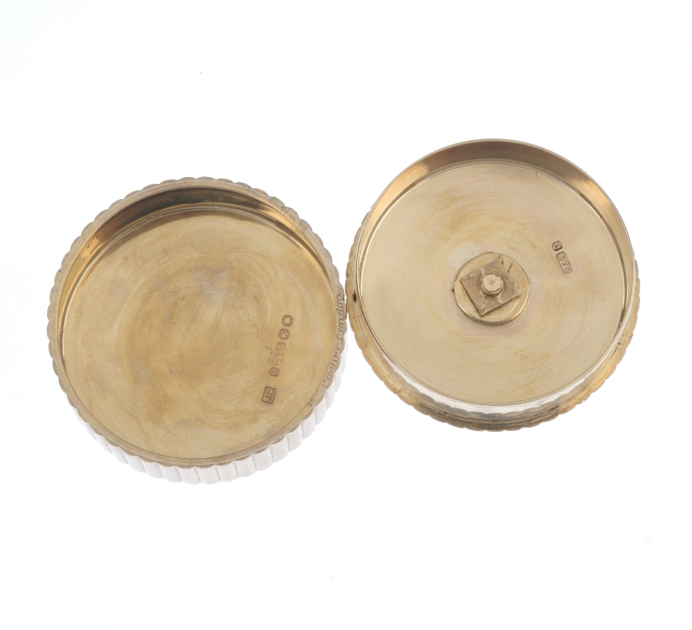 CARTIER - a 1940s 9ct gold pill box. Of circular outline, the grooved sides and slightly domed base, - Image 3 of 3