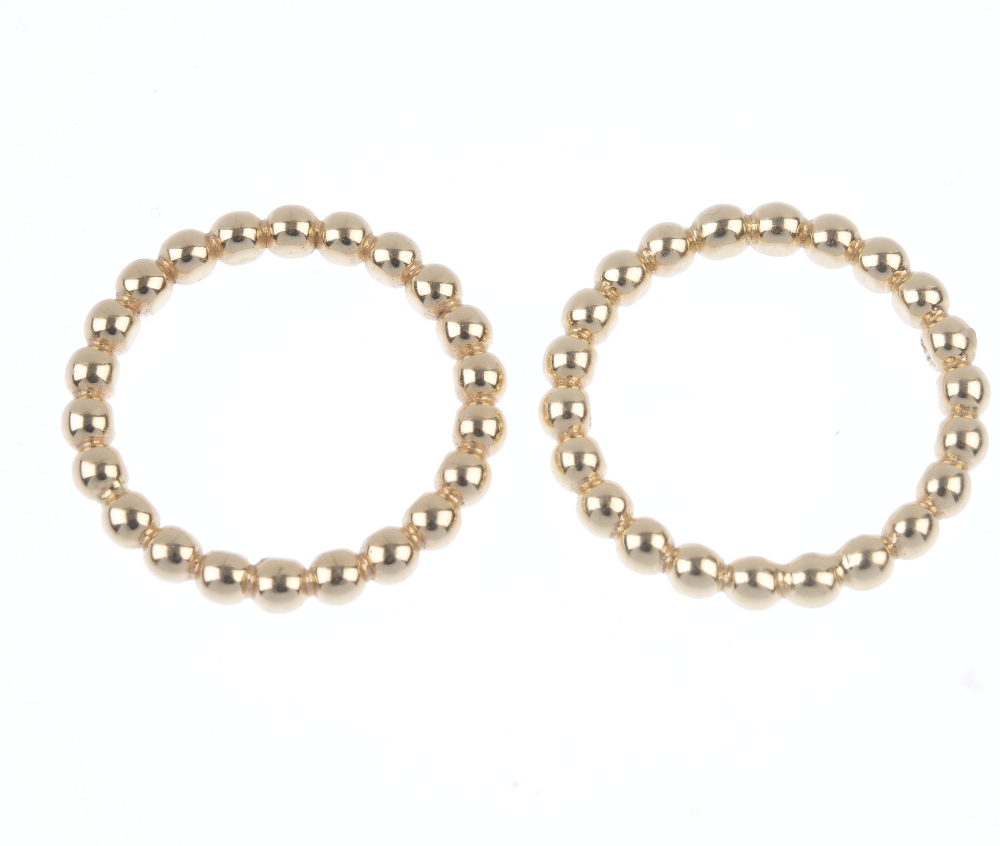 PANDORA - two 14ct gold 'Bubble' band rings. Each band designed as a series of beads. Sponsor's - Image 3 of 3