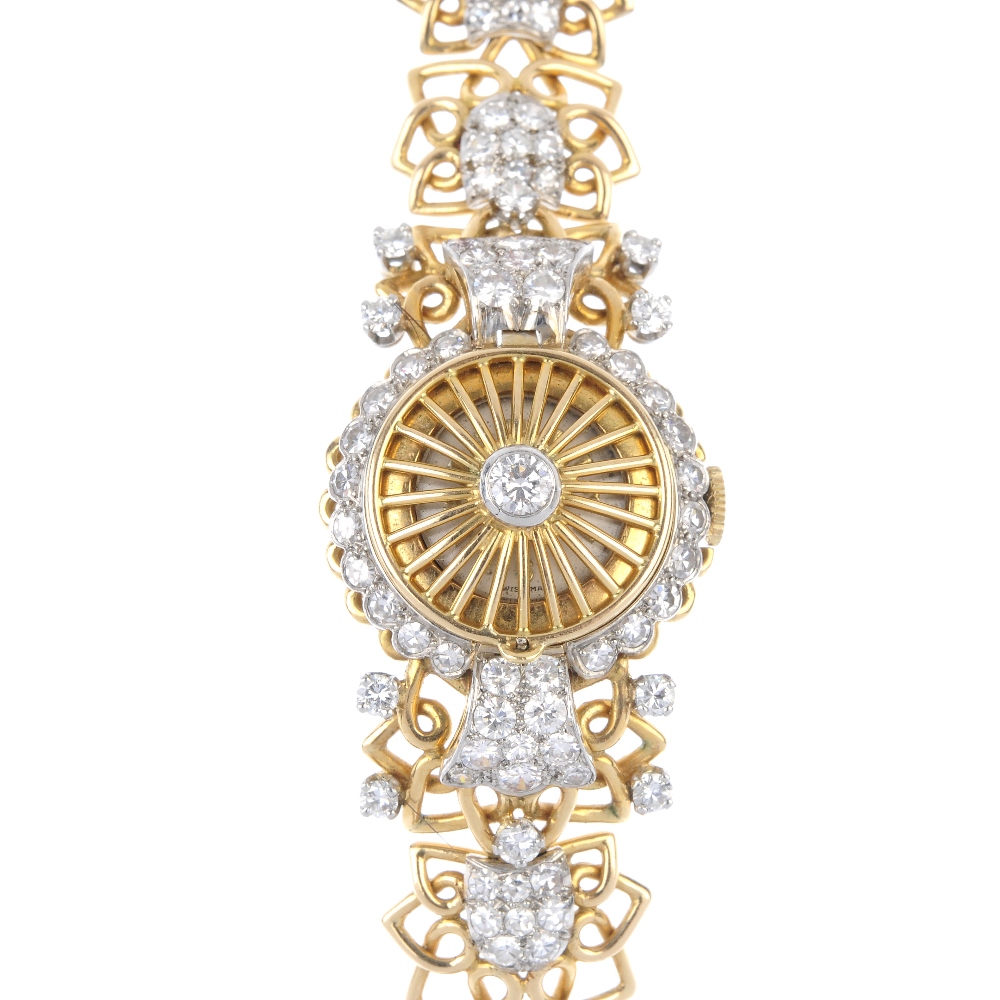 CORTEBERT - a lady's mid 20th century gold diamond manual wind cocktail watch. The brilliant-cut