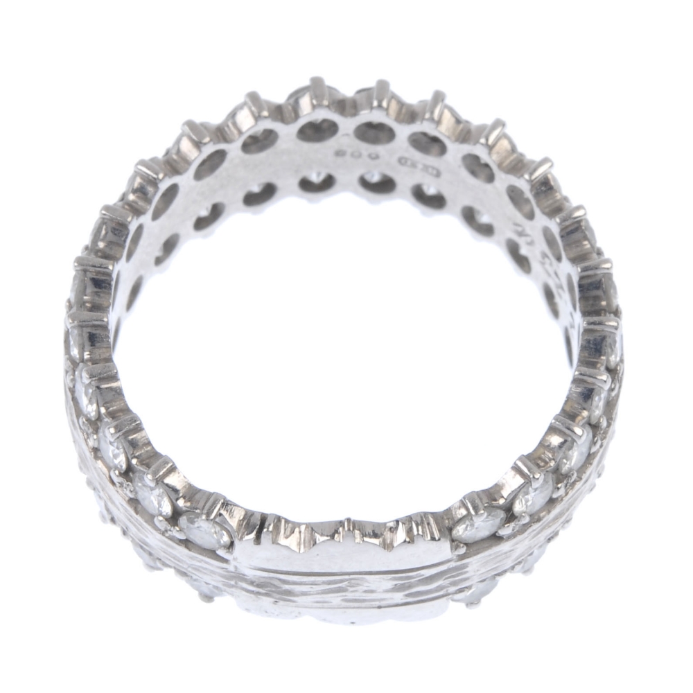 BOODLES & DUNTHORNE - a platinum diamond dress ring. Designed as a bark effect band, with - Image 2 of 3