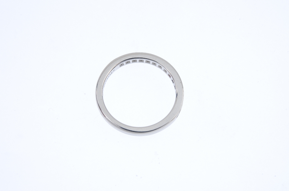 TIFFANY & CO. - a platinum diamond half-circle eternity ring. The brilliant-cut diamond line, within - Image 3 of 3