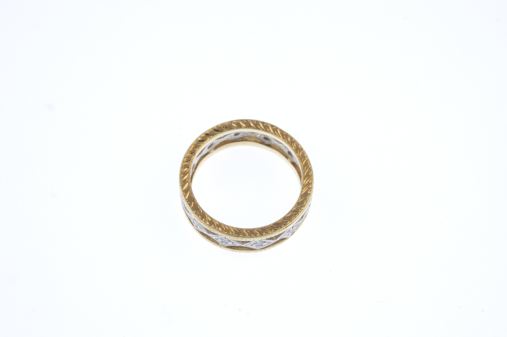 A diamond full-circle eternity ring. Of bi-colour openwork design, the brilliant-cut diamond kite- - Image 2 of 3