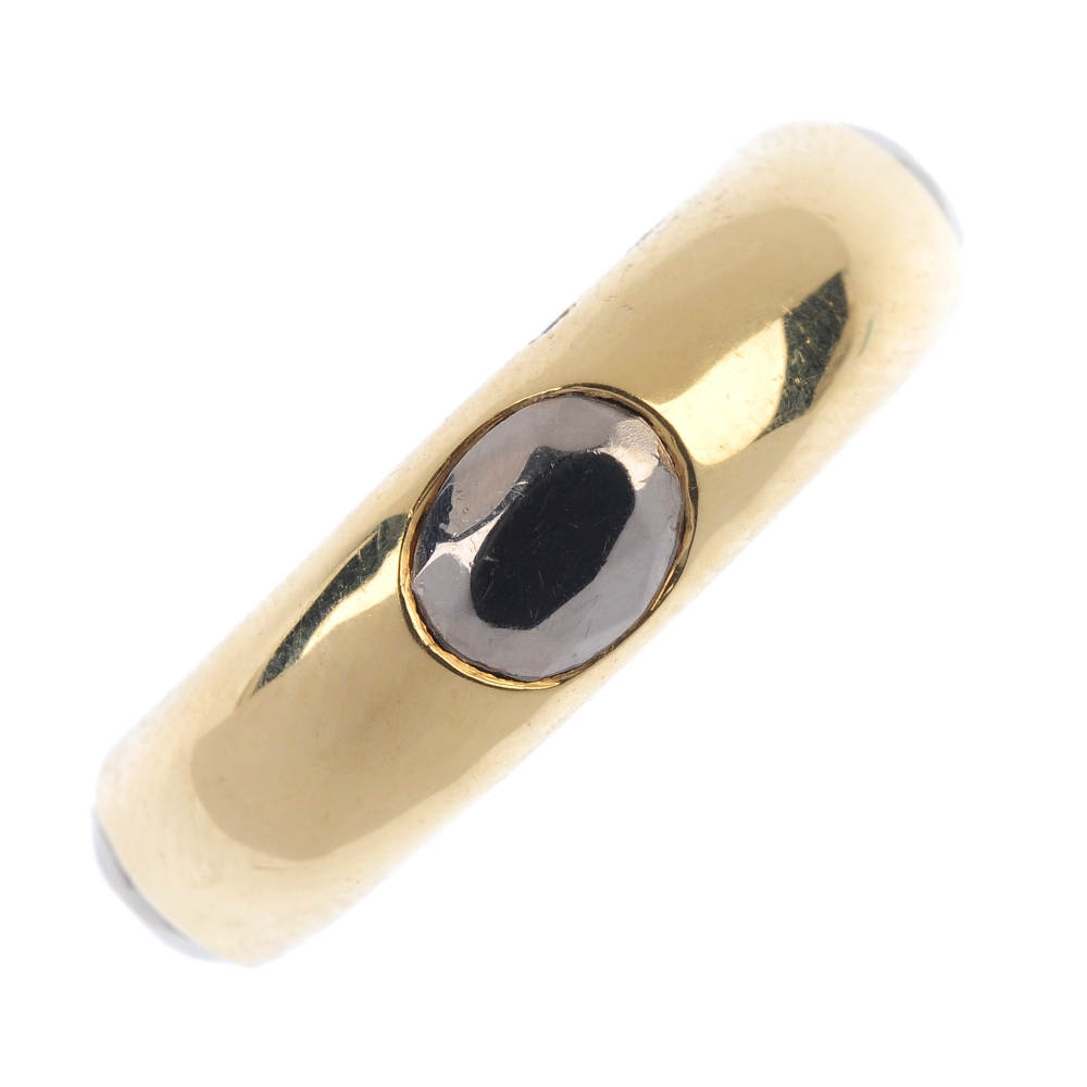 FRED - a hematite band ring. Designed as a series of oval-shape hematite, to the plain band.