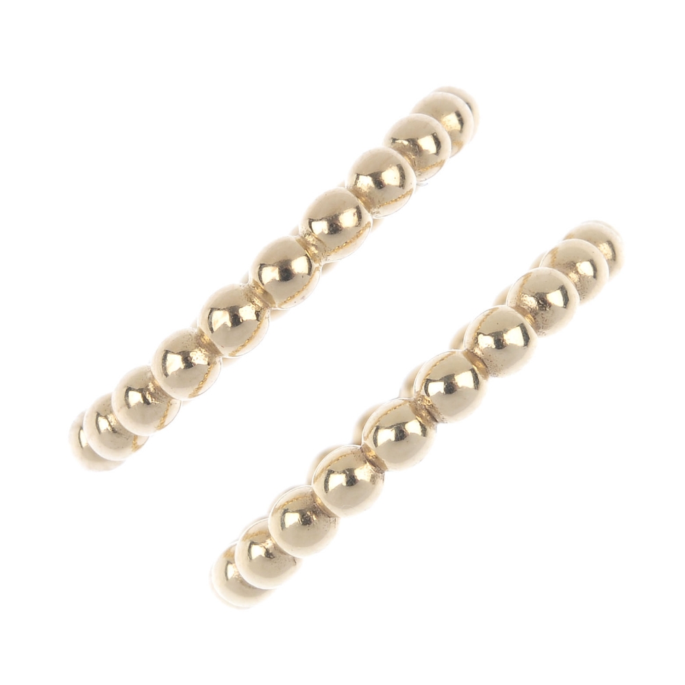 PANDORA - two 14ct gold band rings. Each designed as a series of beads. Sponsor's marks for Pandora.