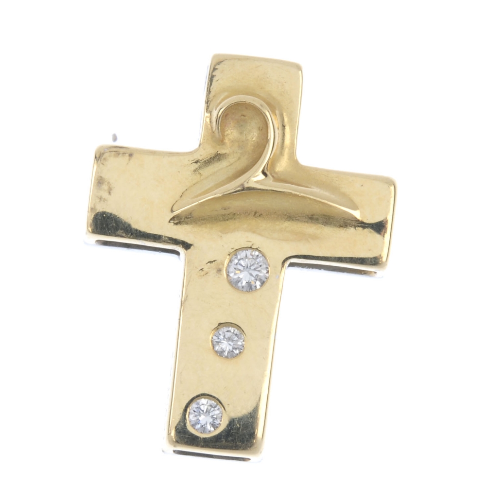 BOODLE & DUNTHORNE - an 18ct gold diamond millennium cross. Designed as a series of square-shape - Image 2 of 2
