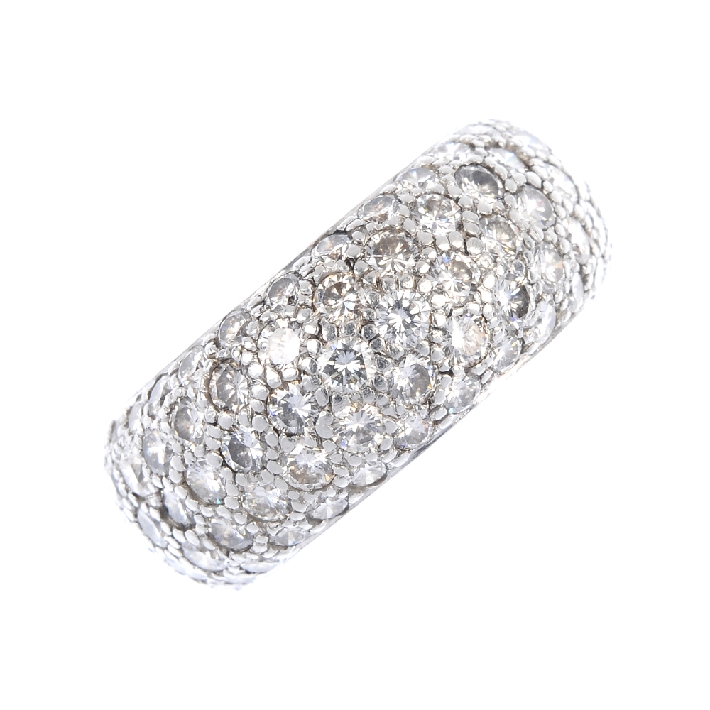 TIFFANY & CO. - a diamond band ring. Designed as five rows of pave-set diamonds. Signed Tiffany &