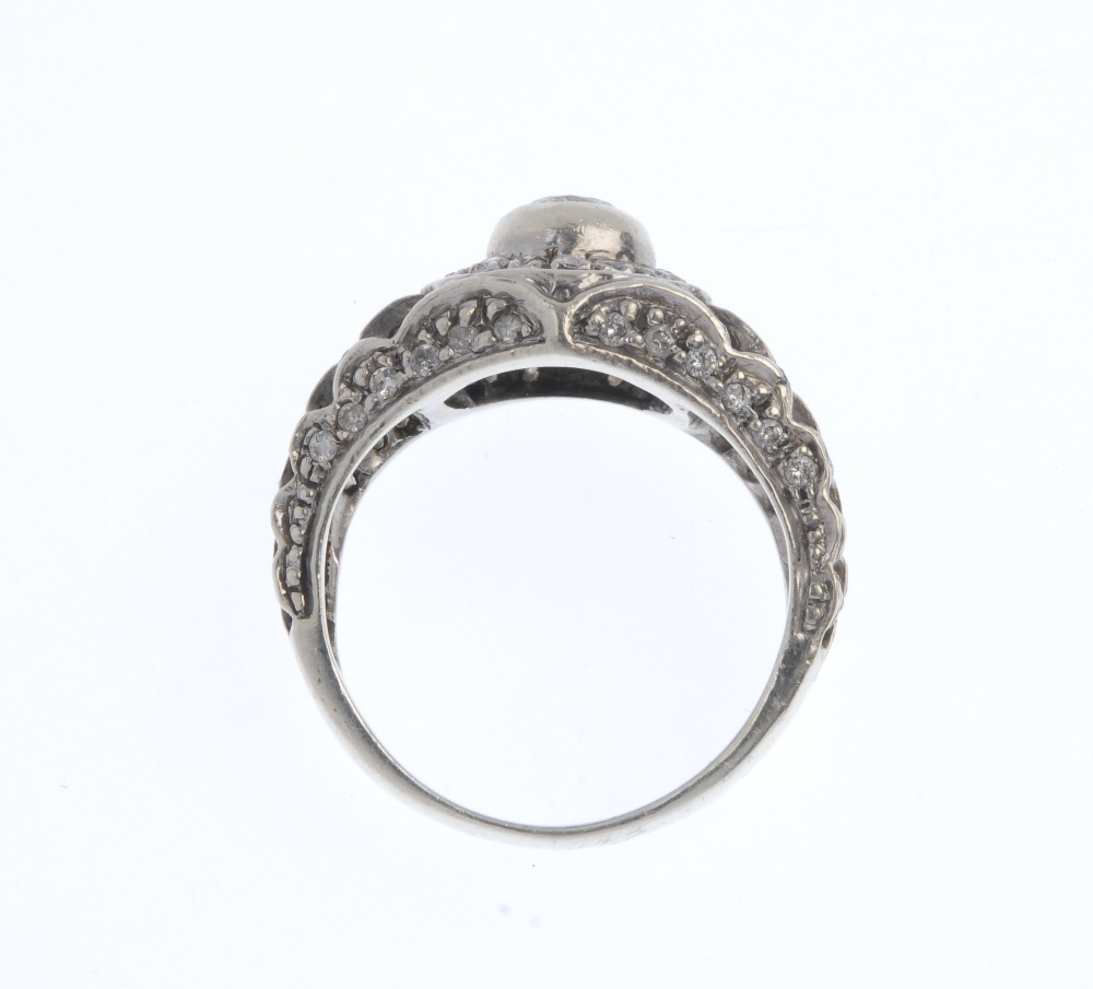 (15968) A 9ct gold diamond dress ring. Designed as a brilliant-cut diamond collet within a - Image 3 of 4