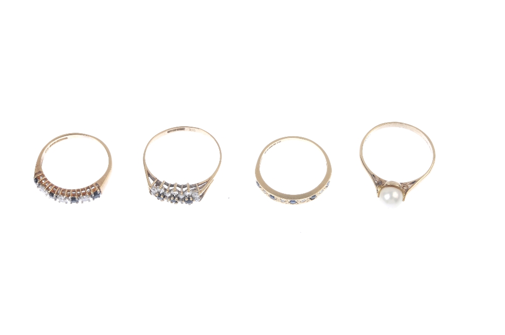 A selection of eight gem-set dress rings. To include a circular-shape sapphire and cubic zirconia - Image 3 of 3