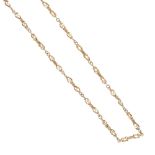 A necklace and matching 9ct gold bracelet. The necklace designed as a series of openwork spiral