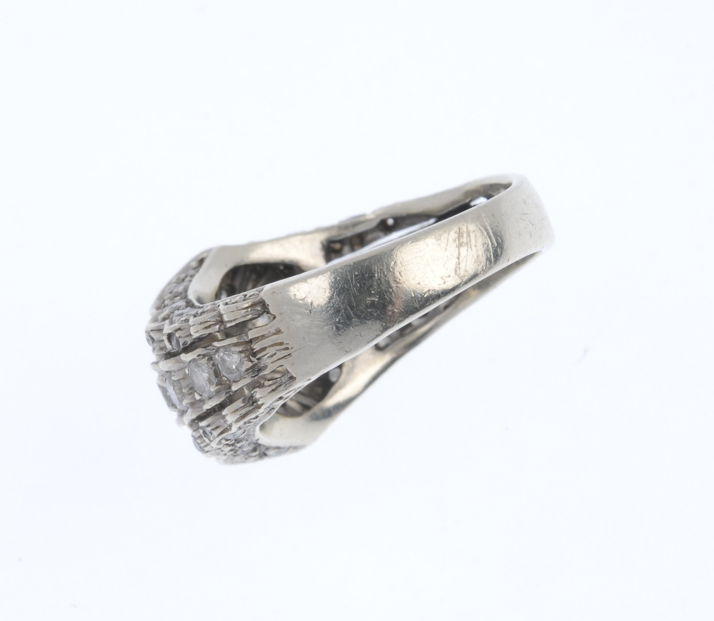 (15968) A 9ct gold diamond dress ring. Designed as a brilliant-cut diamond collet within a - Image 4 of 4