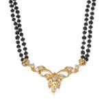 (B2) A selection of jewellery. To include a diamond and black bead necklace, a pair of diamond ear